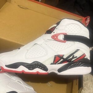 Jordan Kids Sneakers in White, Black, and Red